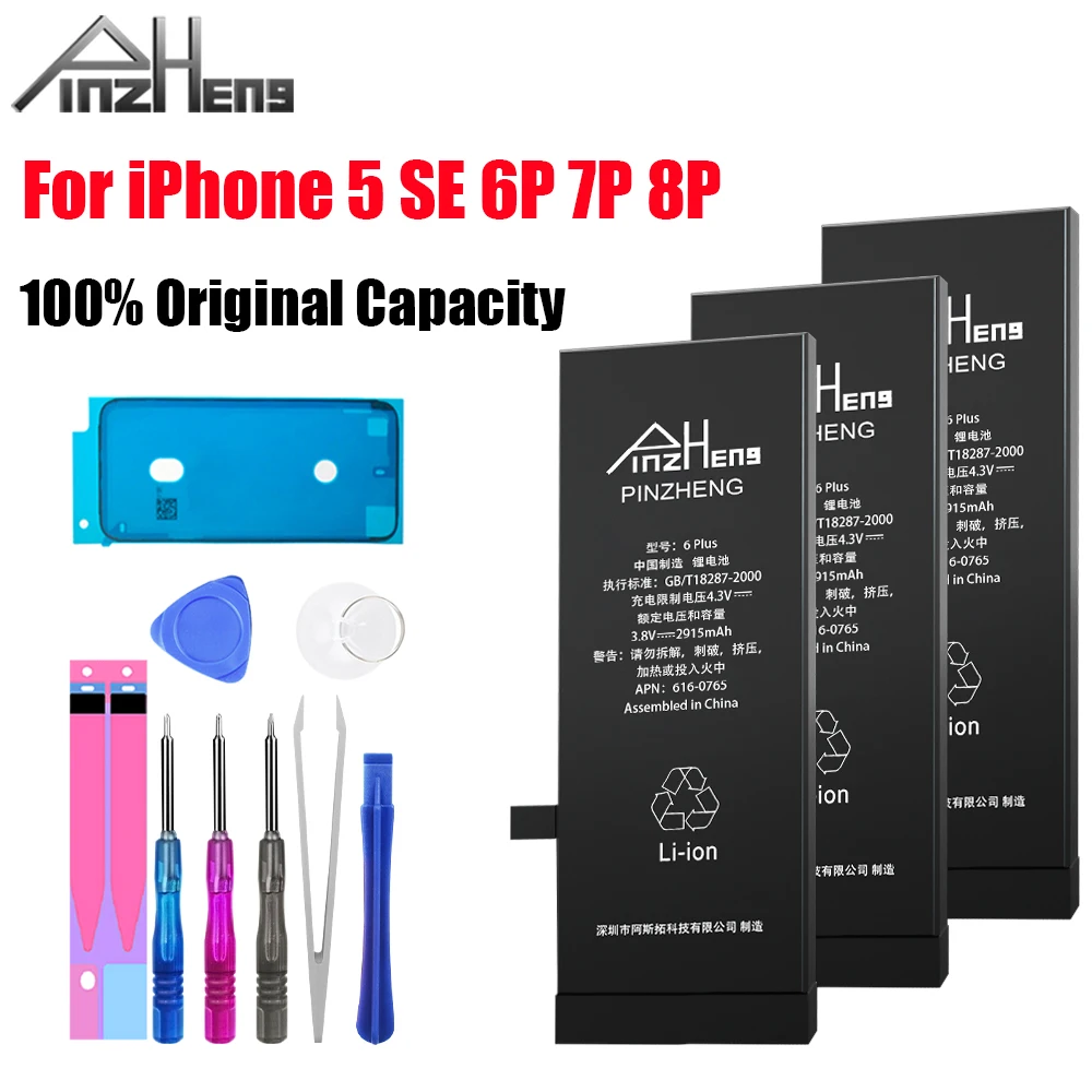 PINZHENG Original Capacity Battery For iPhone 6Plus 7Plus 8Plus Replacement Bateria For iPhone 5 SE Battery With Tools Kit
PINZHENG Original Capacity Battery For iPhone 6Plus 7Plus 8Plus Replacement Bateria For iPhone 5 SE Battery With Tools Kit