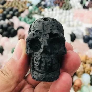 Stunning 2 inch Black Lava skull statue natural Volcanic Stone Skull figurine Hand carved crystal quartz bone feng shui healing
Stunning 2 inch Black Lava skull statue natural Volcanic Stone Skull figurine Hand carved crystal quartz bone feng shui healing
