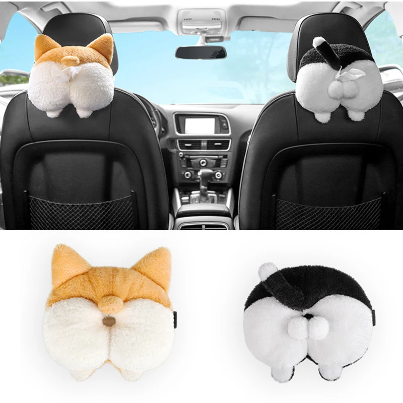 

Corgi Butt Cat Car Tissue Holder Napkin Box Vehicle Backseat Tissue Case Holder for Home Car Bathroom F-Best Tissue Box For Car