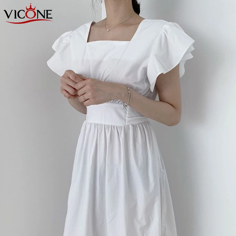 VICONE South Korea Chic French Recipients Back Hollow Bow Waist fei fei xiu Ruffled Dress Women
VICONE South Korea Chic French Recipients Back Hollow Bow Waist fei fei xiu Ruffled Dress Women