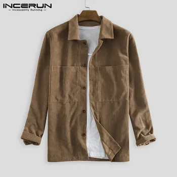 Autumn Men Corduroy Shirts Long Sleeve Solid Color 2020 High Quality Tops Pockets Outerwear High Street Vintage Casual Shirt Men
Autumn Men Corduroy Shirts Long Sleeve Solid Color 2020 High Quality Tops Pockets Outerwear High Street Vintage Casual Shirt Men