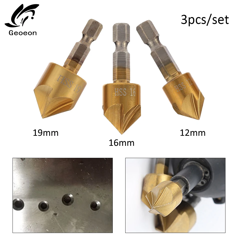 Geoeon Flute Countersunk Bit 1/4 Hex Handle HSS 90 Degree Chamfering Tool Drill Bit Woodworking Tools A36
Geoeon Flute Countersunk Bit 1/4 Hex Handle HSS 90 Degree Chamfering Tool Drill Bit Woodworking Tools A36