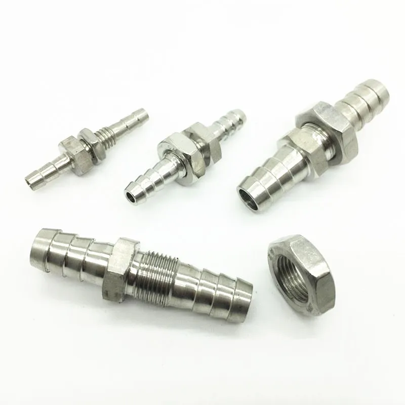 

4mm 6mm 8mm 10mm 12mm 14mm 16mm 19mm Hose Barb Bulkhead 304 Stainless Steel Barbed Tube Pipe Fitting Coupler Connector Adapter