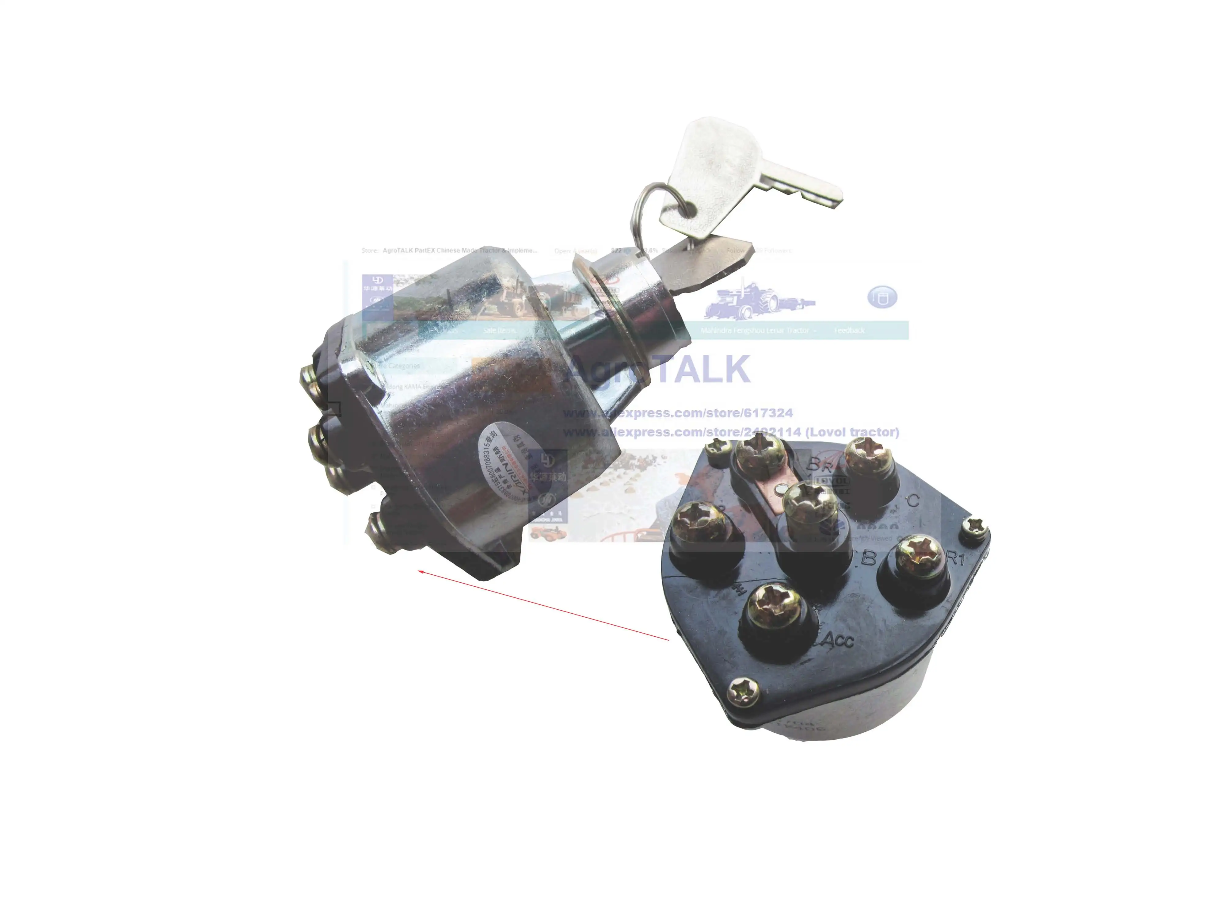 Dongfeng DF304-454 series tractor parts, the Pre-heating starting switch, part number:
Dongfeng DF304-454 series tractor parts, the Pre-heating starting switch, part number: