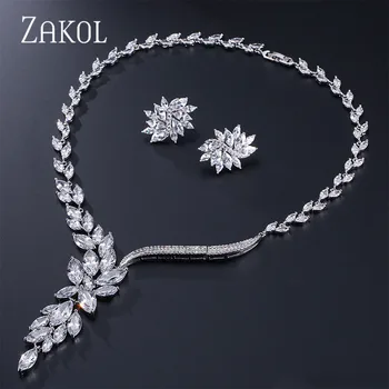 ZAKOL Wedding Jewelry Set Bridal Pendant Flower Stud Earring Crystal Choker Statement Necklace Bridesmaid Sets Christma FSSP003 
ZAKOL Wedding Jewelry Set Bridal Pendant Flower Stud Earring Crystal Choker Statement Necklace Bridesmaid Sets Christma FSSP003