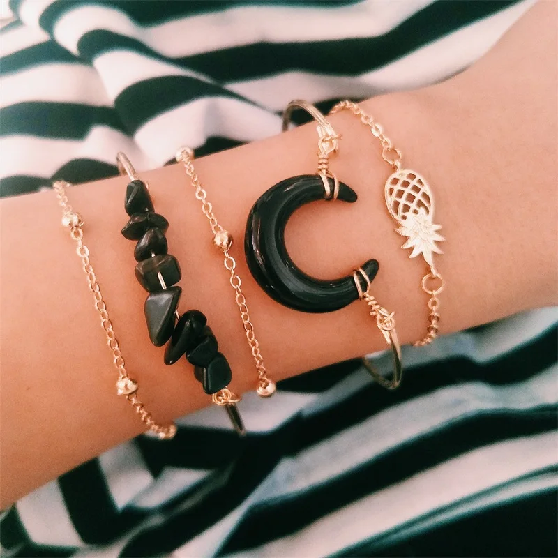 5 Pcs/ Set Boho Multilayer Bracelet Gold Pineapple Moon Bead Chain Cuff Bracelet Set Women Fashion Party Bracelets Accessories
5 Pcs/ Set Boho Multilayer Bracelet Gold Pineapple Moon Bead Chain Cuff Bracelet Set Women Fashion Party Bracelets Accessories