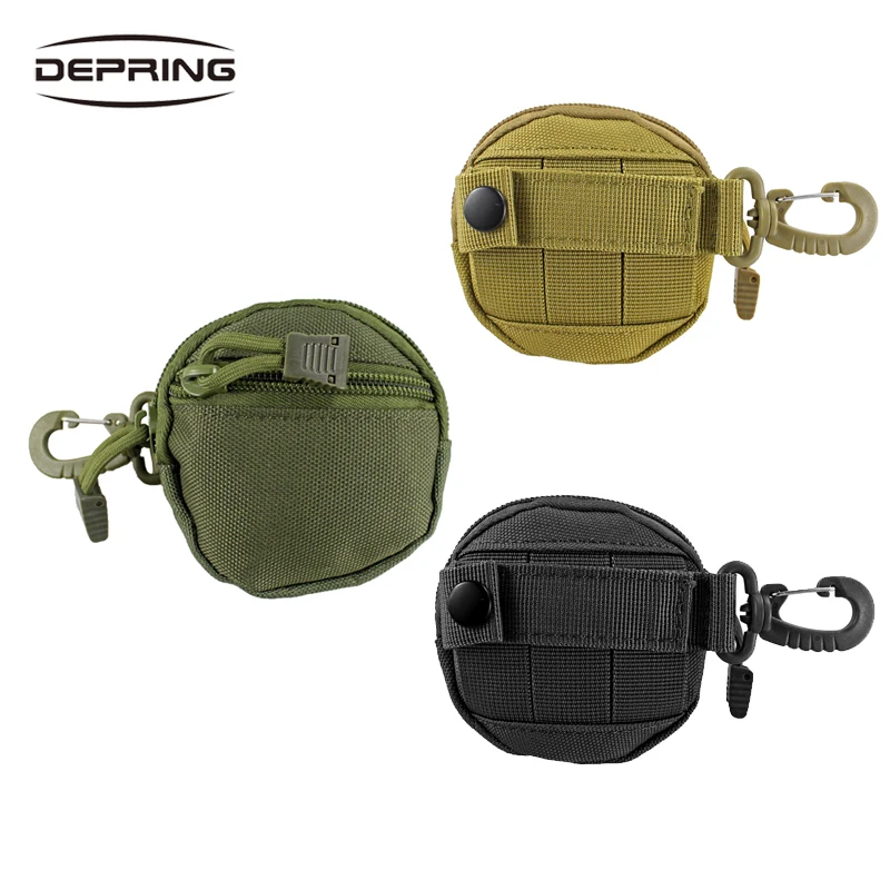 

800D Nylon Tactical Belt Pouch Rounded Mini Coin Bag Key Pouch EDC Molle System Organizer Hang Bag for Hunting