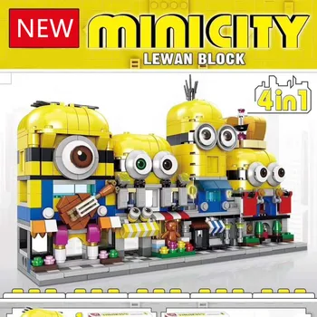4 in1 Large particles city street Cute minionses little yellow man building block stealing dad Despicable me toys for kids gifts
4 in1 Large particles city street Cute minionses little yellow man building block stealing dad Despicable me toys for kids gifts