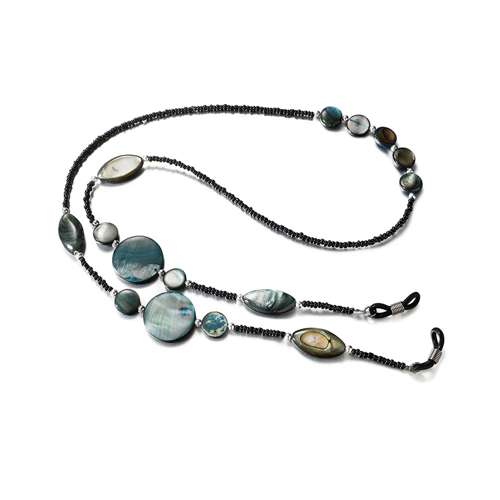 polished abalone seashell imitaion acrylic eyeglass beaded chain reading glass lanyard sunglass retainer spectacle holder | Аксессуары