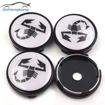 

Gzhengtong 4pcs/lot 60mm White Scorpion Auto Wheel Center Badge Universal Car Wheel Hubs Caps Emblem Abarth Wheel Center Caps