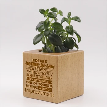 Wooden Succulent Plant Pot Balcony Fleshy Potted Plant Gift To My Mother-in-law Engraved Items Customzed Logo Name Dropshipping 
Wooden Succulent Plant Pot Balcony Fleshy Potted Plant Gift To My Mother-in-law Engraved Items Customzed Logo Name Dropshipping