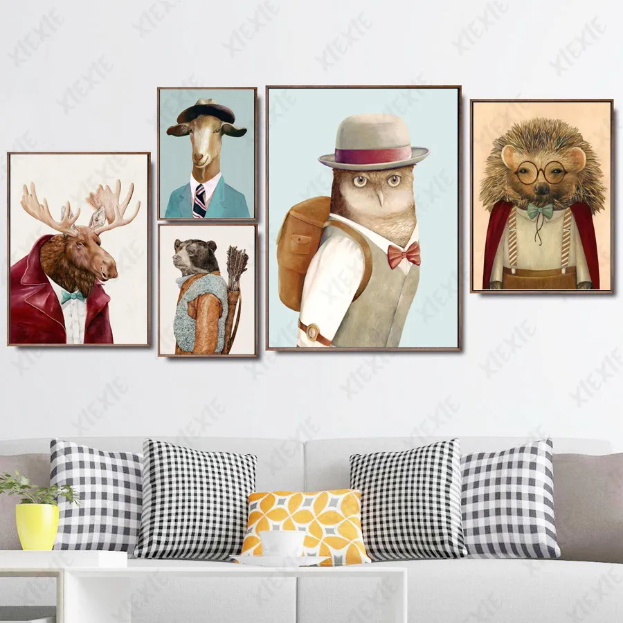 Elephant Dog Animals In Clothes Posters Deer Personality Canvas Painting Literary Home Pictures Wall Decorates The Living Room
Elephant Dog Animals In Clothes Posters Deer Personality Canvas Painting Literary Home Pictures Wall Decorates The Living Room