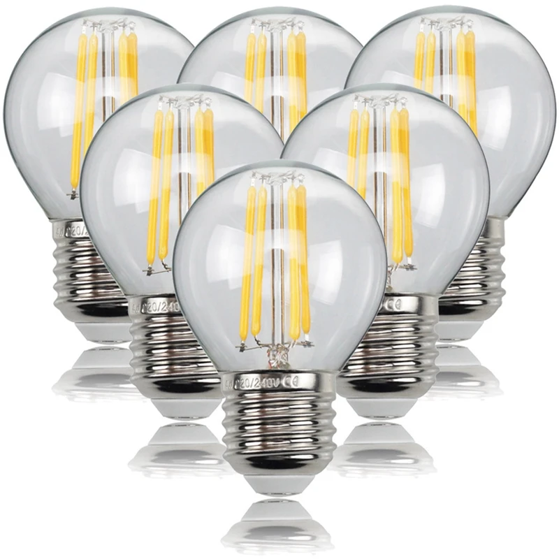 

Retro 4W 6W LED Bulbs E26 E27 Base 110V 220V Warmwhite 2700K Beautiful Bulbs 6pcs/lot