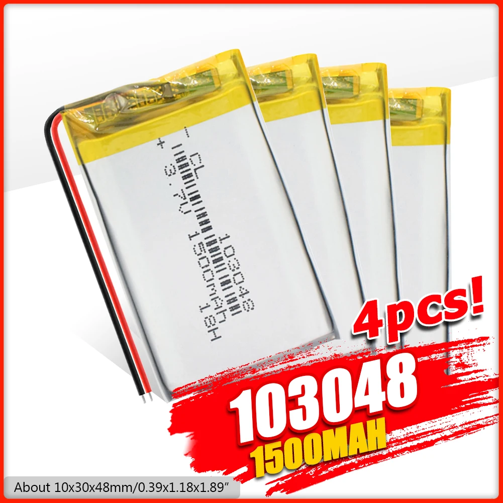 Литий полимерный аккумулятор перезаряжаемый литий 1500 мАч сменный 103048 DIY для MP3 MP4