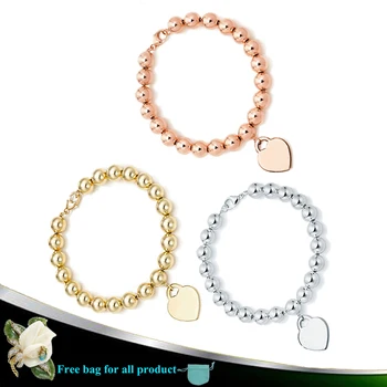 1:1 Original classical charm Love heart 8MM round beads Bracelet S925 Sterling silver Jewelry Women Luxury brands Logo gift
1:1 Original classical charm Love heart 8MM round beads Bracelet S925 Sterling silver Jewelry Women Luxury brands Logo gift