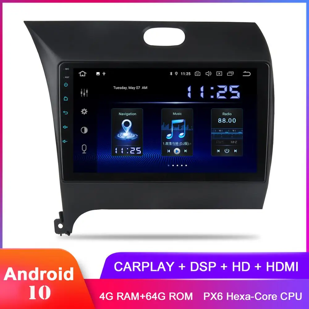 9 "IPS дисплей Android 10 автомобильный стерео GPS для Kia Cerato K3 Forte 2013 2014 2015 2016 в тире авто