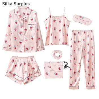 Silka Surplus Spring Summer Autumn 2020 Women Pajamas Sets Faxu Silk Pyjama Long Sleeve Sleepwear Sexy Satin Nightwear Homewear
Silka Surplus Spring Summer Autumn 2020 Women Pajamas Sets Faxu Silk Pyjama Long Sleeve Sleepwear Sexy Satin Nightwear Homewear