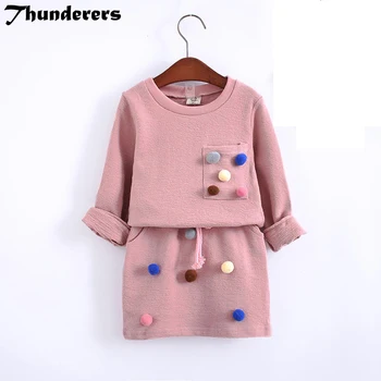 Girls Winter Clothes Set Long Sleeve Shirt With colourfull ball With Pencil Skirt Pink+Blue Color Fashion Clothes Set Children
Girls Winter Clothes Set Long Sleeve Shirt With colourfull ball With Pencil Skirt Pink+Blue Color Fashion Clothes Set Children