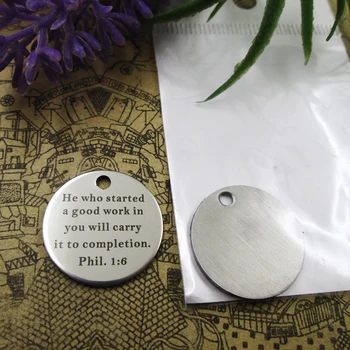 20pcs--"He Who Started A Good Work in You..."stainless steel charms 5 styles for choosing DIY Charms for necklace bracelets
20pcs--"He Who Started A Good Work in You..."stainless steel charms 5 styles for choosing DIY Charms for necklace bracelets