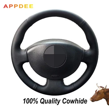 Black Genuine Leather Hand-stitched Car Steering Wheel Cover for Renault Megane 2 2003-2008 Kangoo 2008 Scenic 2 2003-2009
Black Genuine Leather Hand-stitched Car Steering Wheel Cover for Renault Megane 2 2003-2008 Kangoo 2008 Scenic 2 2003-2009