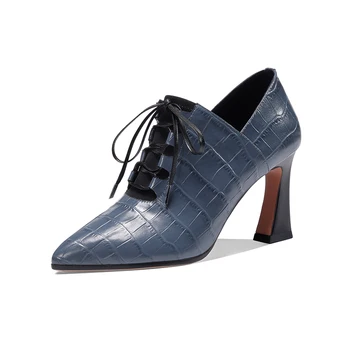 Office Ladies Pumps Women Genuine Leather Leisure lace up Shoes 2020 New Spring Autumn Quality High Heels Shoes Woman
Office Ladies Pumps Women Genuine Leather Leisure lace up Shoes 2020 New Spring Autumn Quality High Heels Shoes Woman