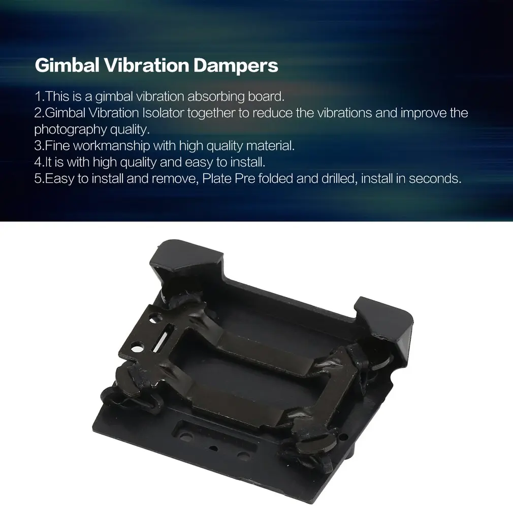 hot! Gimbal Vibration Dampers Plate Camera Mount Speed Shock Absorbing Board for DJI Mavic Pro/Platinum Drone Parts Accessories
hot! Gimbal Vibration Dampers Plate Camera Mount Speed Shock Absorbing Board for DJI Mavic Pro/Platinum Drone Parts Accessories