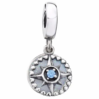 New 925 Sterling Silver Bead Charm Silver Enamel Compass Rose With Blue Crystal Pendant Beads Fit Bracelet Diy Jewelry
New 925 Sterling Silver Bead Charm Silver Enamel Compass Rose With Blue Crystal Pendant Beads Fit Bracelet Diy Jewelry