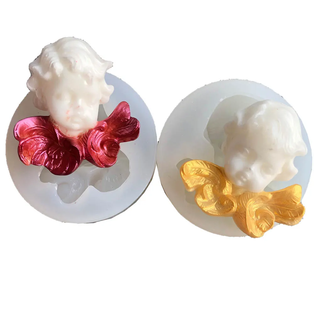 

Love Sleeping Angel Baby Wings Silicone Mould Handmade Soap Aromatherapy Gypsum Soft Clay Decoration Epoxy Mould Candle mould