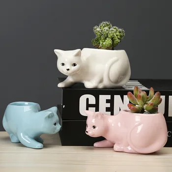 Nordic Ins Creative Cartoon Ceramic Kitten FlowerPot Home Living Room Office Desktop Succulent Plant Pot Garden Bonsai Pot Decor
Nordic Ins Creative Cartoon Ceramic Kitten FlowerPot Home Living Room Office Desktop Succulent Plant Pot Garden Bonsai Pot Decor