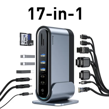 Baseus Type C USB HUB Multi-function Adaptor USB C Hub Docking Station for Macbook Pro USB Splitter Computer Accessories 17 Port
Baseus Type C USB HUB Multi-function Adaptor USB C Hub Docking Station for Macbook Pro USB Splitter Computer Accessories 17 Port