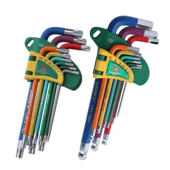9Pcs Hex Wrench Set Double-End Torx Star L Shape Allen Key Ball-head Screwdriver Useful Universal Spanner Repair Hand Tools 
9Pcs Hex Wrench Set Double-End Torx Star L Shape Allen Key Ball-head Screwdriver Useful Universal Spanner Repair Hand Tools
