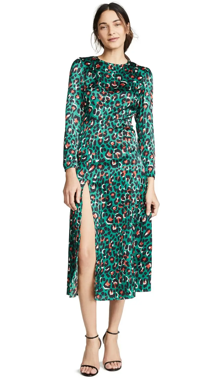 OUMEA Fashion Ladies Summer Green Leopard Open Back Long Sleeve Dress Party High Slit Women Maxi Dress Elegant Dress 
OUMEA Fashion Ladies Summer Green Leopard Open Back Long Sleeve Dress Party High Slit Women Maxi Dress Elegant Dress