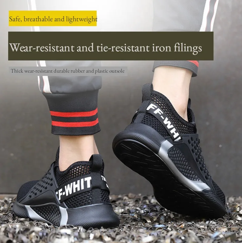 Summer Waterproof Breathable Men women Work Safety Shoes Steel Toe Boots Indestructible Ryder Shoes Light Non-slip Sneakers image 4