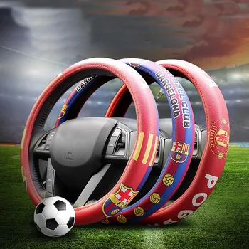 Hot Sale Creative Cartoon Leather Car Steering Wheel Covers Manchester United Bull Team Universal Handlebar Cover Auto products
Hot Sale Creative Cartoon Leather Car Steering Wheel Covers Manchester United Bull Team Universal Handlebar Cover Auto products