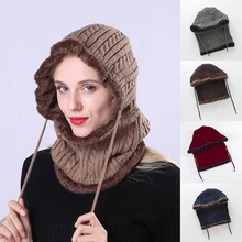 Unisex Simulation Cashmere Wool Knitted Hooded Neck Collar Cap Head Drawstring Thick Beanie Solid Color Adjustable Elastic Hat
Unisex Simulation Cashmere Wool Knitted Hooded Neck Collar Cap Head Drawstring Thick Beanie Solid Color Adjustable Elastic Hat