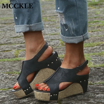 MCCKLE Women's Sandals Women Summer Shoes Wedge Platform Pu Buckle Strap Sewing Ladies Fashion Sandal Peep Toe Female Shoes
MCCKLE Women's Sandals Women Summer Shoes Wedge Platform Pu Buckle Strap Sewing Ladies Fashion Sandal Peep Toe Female Shoes
