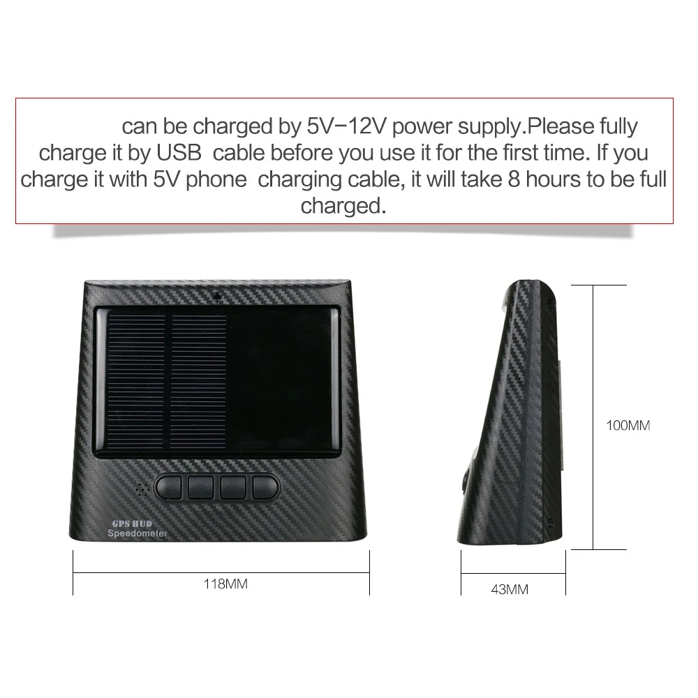 China Hot Sales Solar Panel Hud GPS Speedometer KMH MPH Speed Display Universal for All Car Truck Bus Scooter Cart Vehicles
China Hot Sales Solar Panel Hud GPS Speedometer KMH MPH Speed Display Universal for All Car Truck Bus Scooter Cart Vehicles
