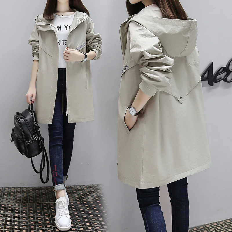 Women Long Coat 2020 New Spring Autumn Long Sleeve Hooded Grey Trench Coat Female Hooded Plus Size Korean Windbreaker Femme
Women Long Coat 2020 New Spring Autumn Long Sleeve Hooded Grey Trench Coat Female Hooded Plus Size Korean Windbreaker Femme