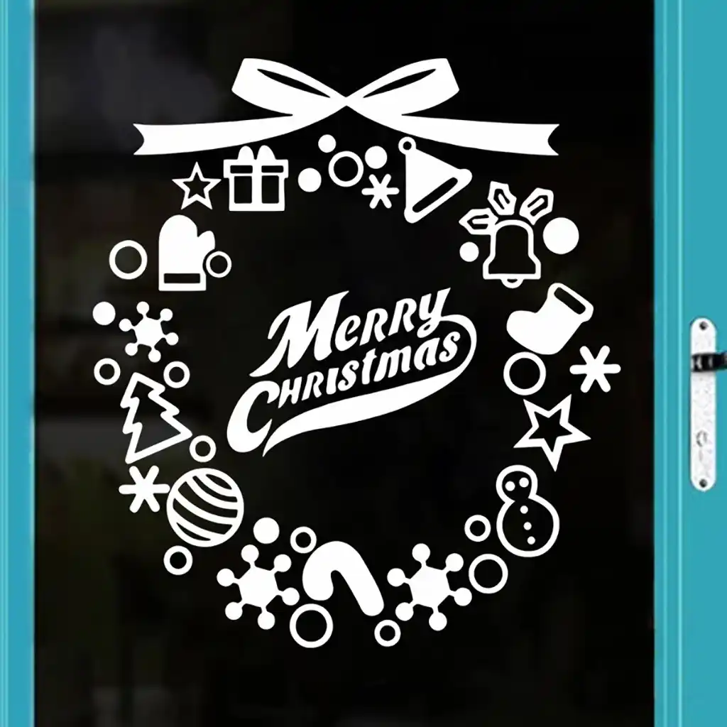 christmas window wall sticker decals snowflake santa claus home