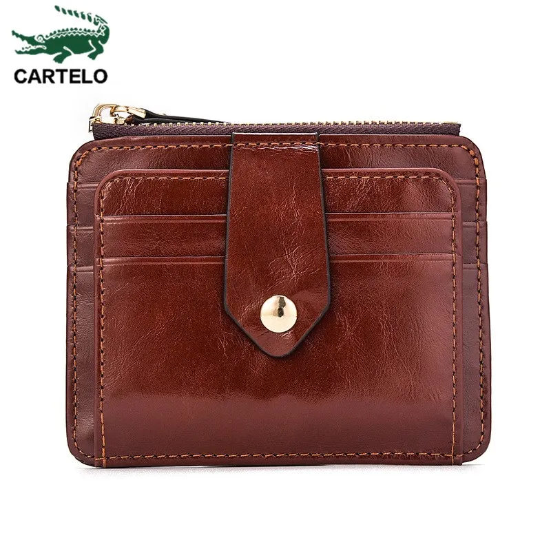 CARTELO Card coin purse custom-made US dollar oiled wax leather button zipper antimagnetic RFID creative wallet can put keys
CARTELO Card coin purse custom-made US dollar oiled wax leather button zipper antimagnetic RFID creative wallet can put keys