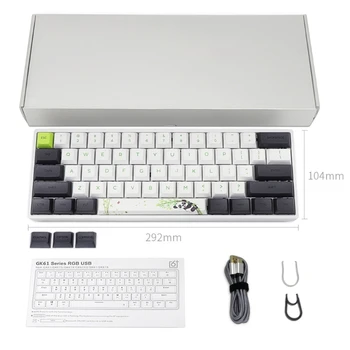 Panda USB RGB LED Backlit Wired Mechanical Keyboard Waterproof Mini Gaming Keyboard 61 Keys Gateron Switchs for PC Mac
Panda USB RGB LED Backlit Wired Mechanical Keyboard Waterproof Mini Gaming Keyboard 61 Keys Gateron Switchs for PC Mac