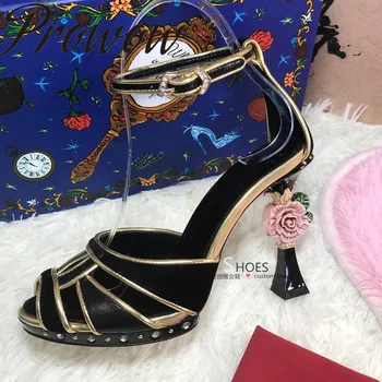 Prowow New HIgh Quality Genuine Leather Open Toe HIgh Heel Sandals Floral HIgh Heel Buckle Strap Summer Sandals Shoes Women
Prowow New HIgh Quality Genuine Leather Open Toe HIgh Heel Sandals Floral HIgh Heel Buckle Strap Summer Sandals Shoes Women