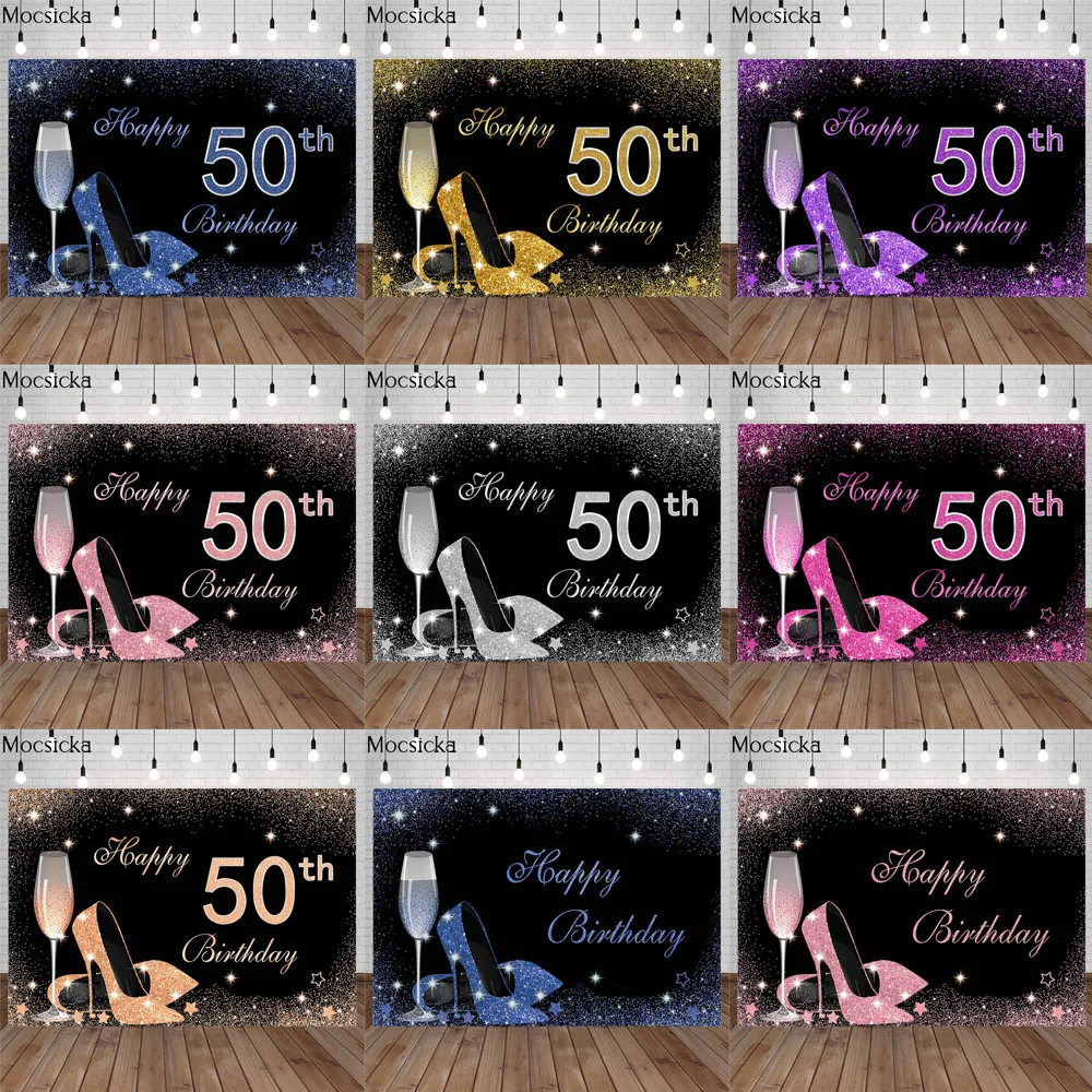 Mocsicka Happy 50th Birthday Backdrop For Women Adult Party Decoration Props Glitter Gold Champagne High Heels Photo Background
Mocsicka Happy 50th Birthday Backdrop For Women Adult Party Decoration Props Glitter Gold Champagne High Heels Photo Background