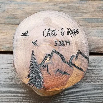 Engraved mountain tree ring box custom wedding Ring Bearer box proposal Wood engagement box Ring Holder couple gift Jewelry Box 
Engraved mountain tree ring box custom wedding Ring Bearer box proposal Wood engagement box Ring Holder couple gift Jewelry Box