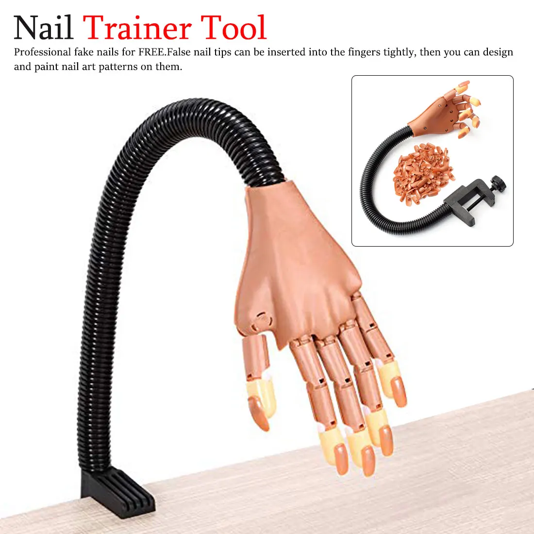 1pcs Practice Hand+100pcs Nail Tips Nail Art Hands Tool Adjustable Nail Art Model Hands DIY Manicure Tool For Manicure Training
1pcs Practice Hand+100pcs Nail Tips Nail Art Hands Tool Adjustable Nail Art Model Hands DIY Manicure Tool For Manicure Training