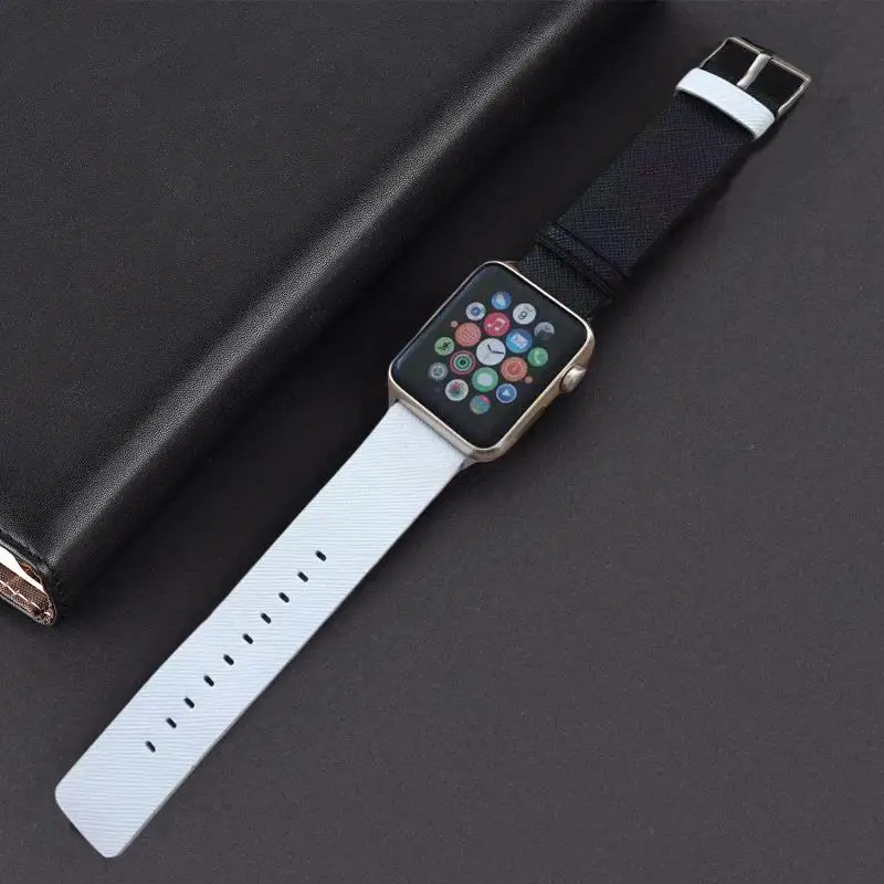 Цветной ремешок для apple watch 42 мм 38 40 44 спортивный iwatch 5 4 3 2 1 кожаный | Наручные часы