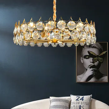 Gold Round Crystal Chandelier Bedroom Living Room Study Staircase European-style Simple European Branch-shaped Led Restaurant AC
Gold Round Crystal Chandelier Bedroom Living Room Study Staircase European-style Simple European Branch-shaped Led Restaurant AC
