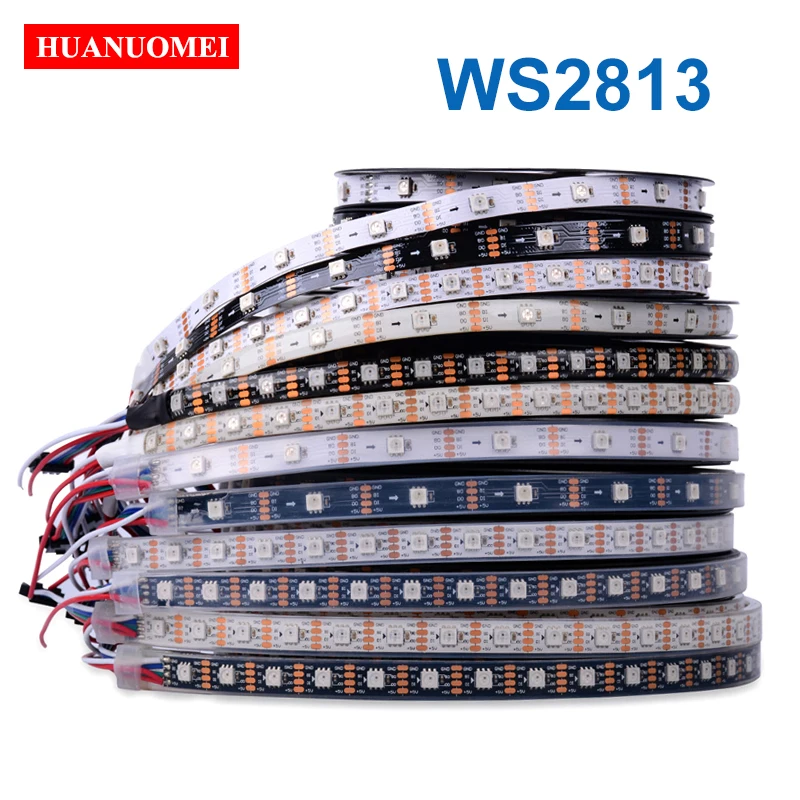 

5 в постоянного тока 30/60/72/144 светодиодов s/m WS2813 Светодиодная лента 5050 SMD RGB цифровая ТВ лента двойной сигнал индивидуально Адресуемая WS2812B обновленная лампа