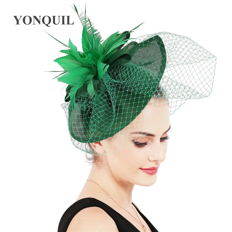 Imitation Sinamay bridal Mesh Hat Fascinator mesh with veils Loops and dark peach Feathers fllower headdress New colors Crafts
Imitation Sinamay bridal Mesh Hat Fascinator mesh with veils Loops and dark peach Feathers fllower headdress New colors Crafts