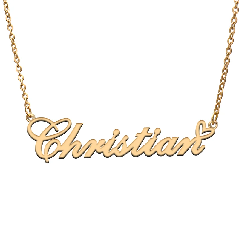 

Christian Name Tag Necklace Personalized Pendant Jewelry Gifts for Mom Daughter Girl Friend Birthday Christmas Party Present